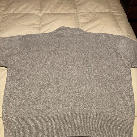 Hand-Beaded Gray/Tan Beautiful, Mock-neck, Long-sleeves, Soft Sweater - Picture 9 of 9